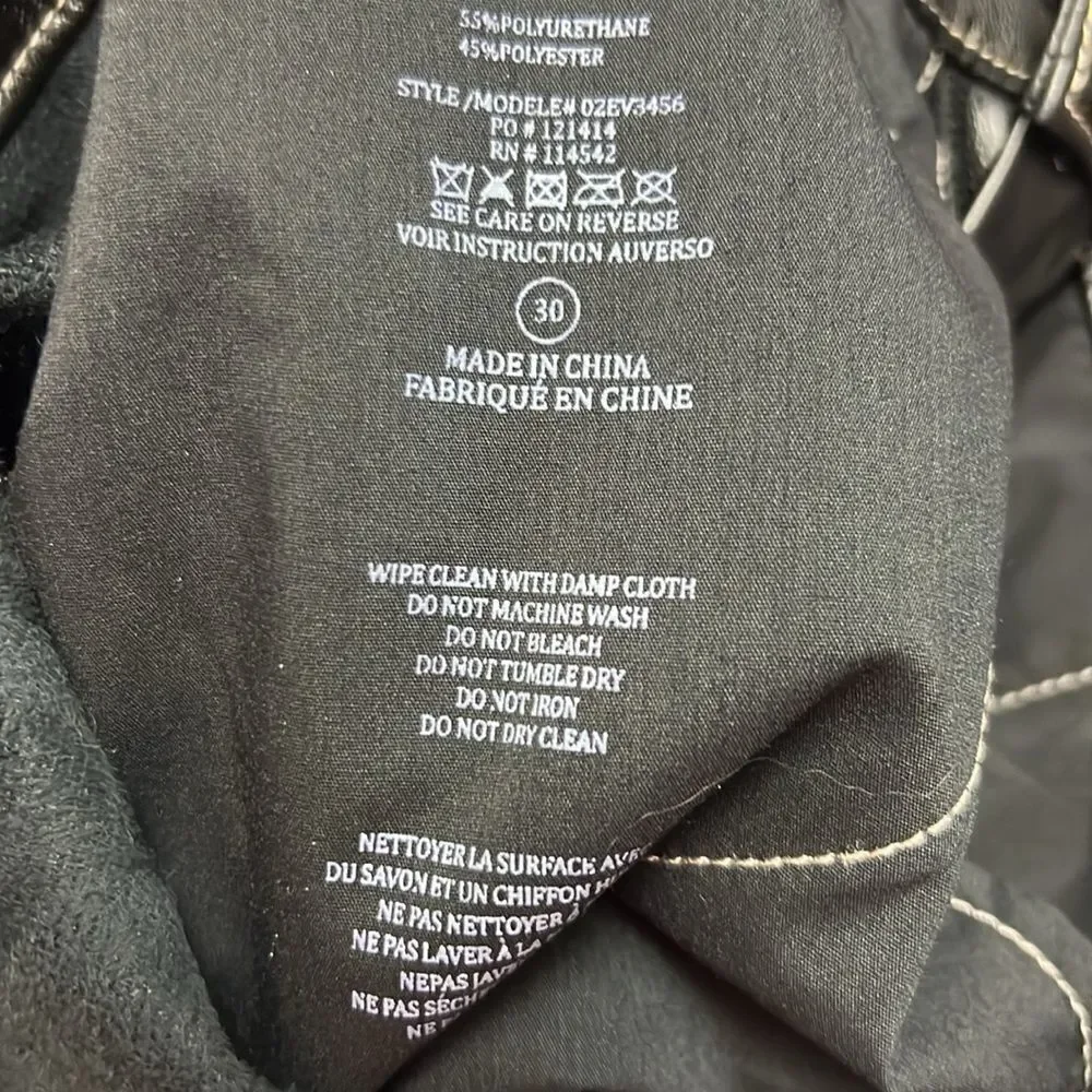 BLANKNYC Vegan Leather Black (City Bound) Carpenter Pants size 30 NWT